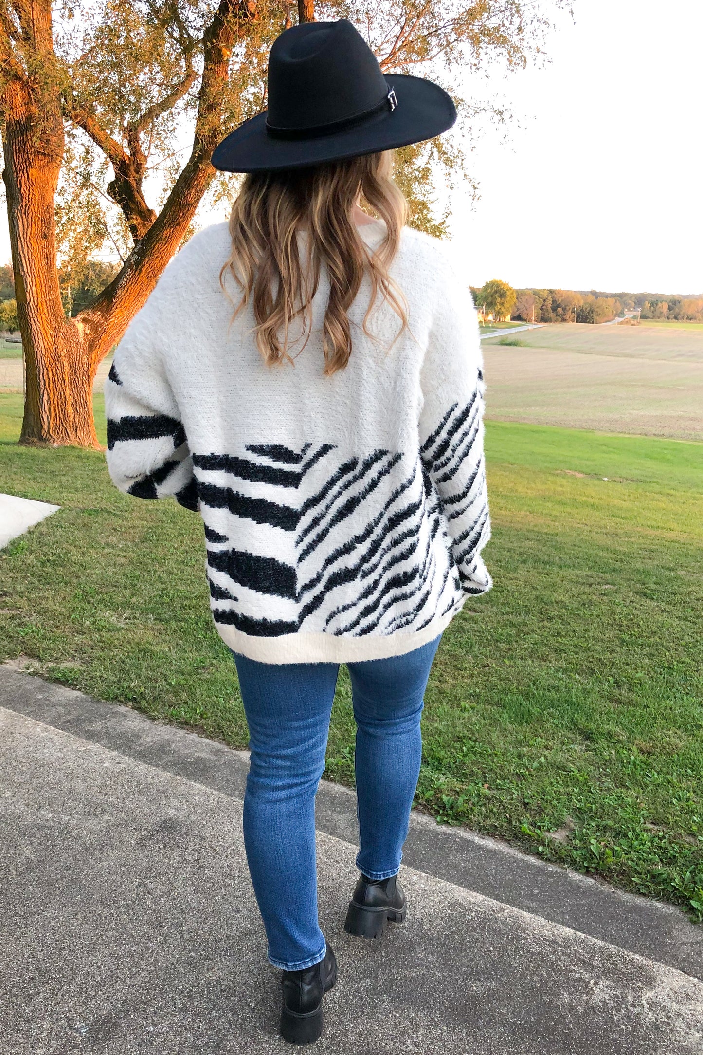 Safe and Sound Zebra Print Sweater