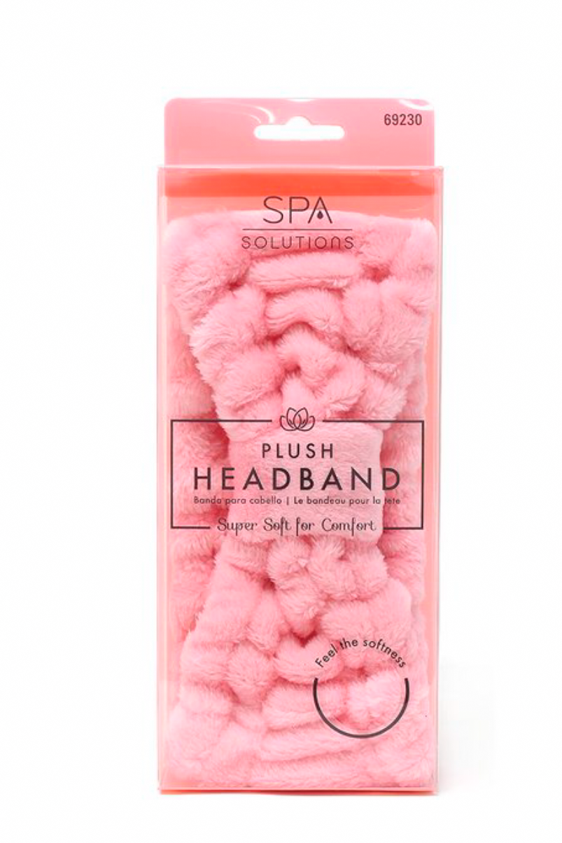 Plush Bow Head Band, Pink