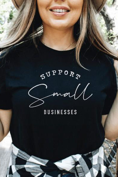 Support Small Businesses Graphic Tee, Black