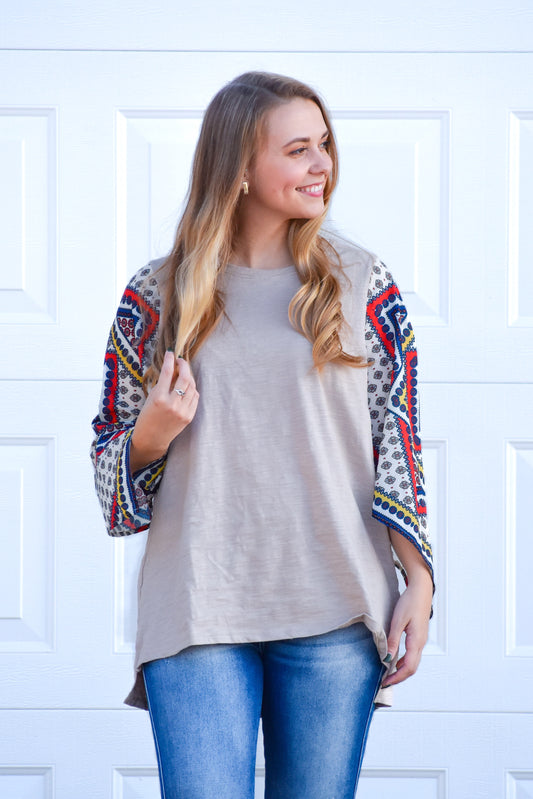 Love Me Dearly Top, Taupe *FINAL SALE*