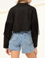 On The Fringe Cropped Suede Jacket, Black