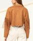 On The Fringe Cropped Suede Jacket, Camel