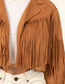 On The Fringe Cropped Suede Jacket, Camel