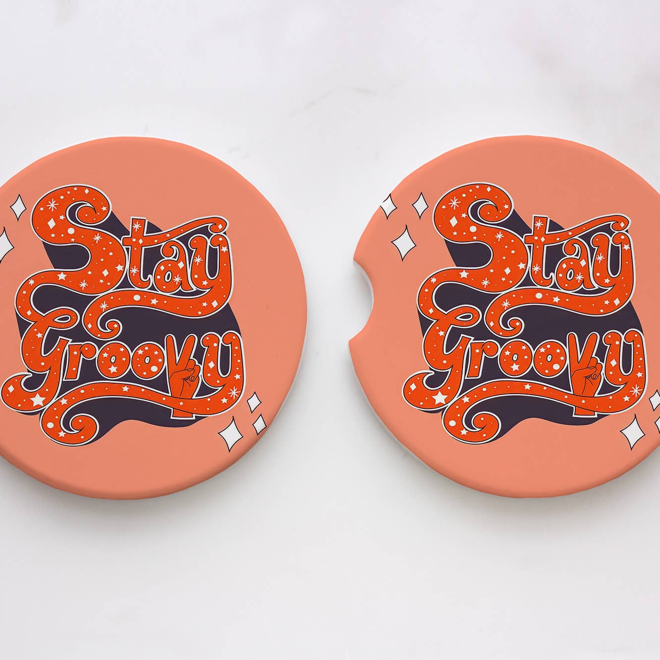 Stay Groovy Car Coasters