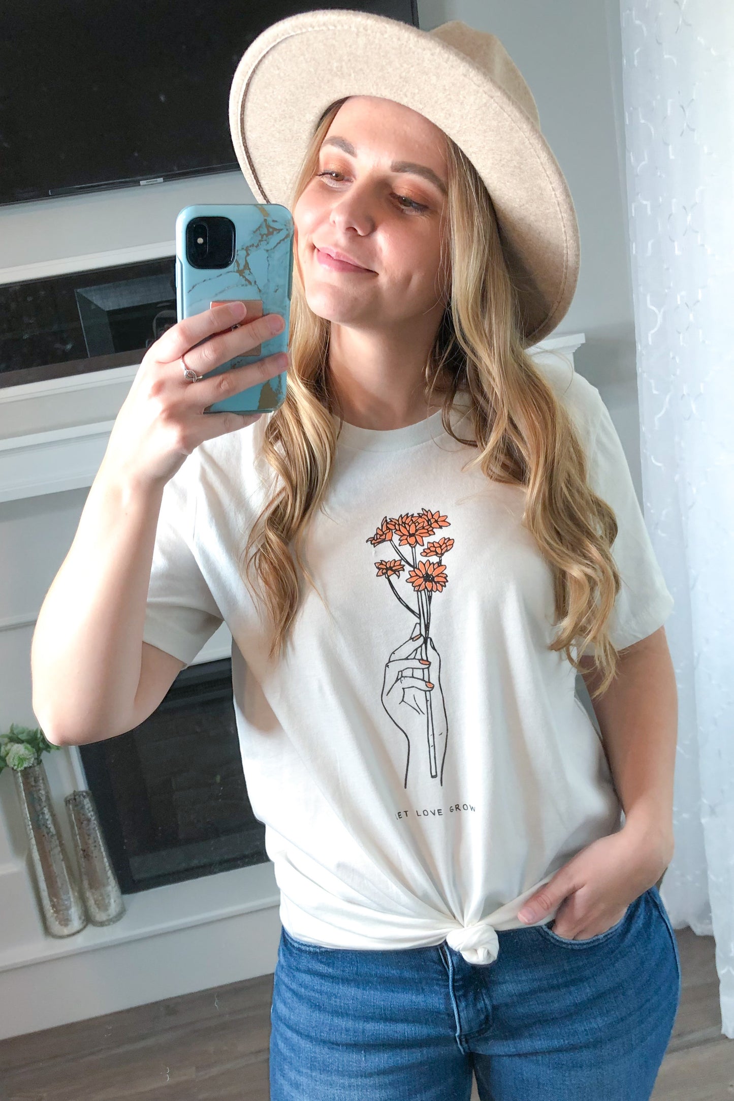 Let Love Grow Graphic Tee, Vintage White *FINAL SALE*